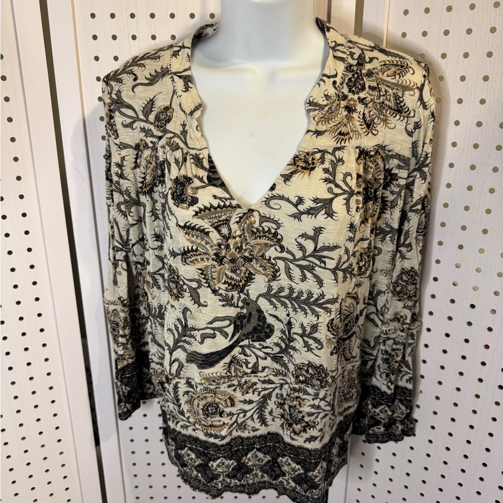 🐿️ Lucky Brand Boho Floral Print Top – Size M